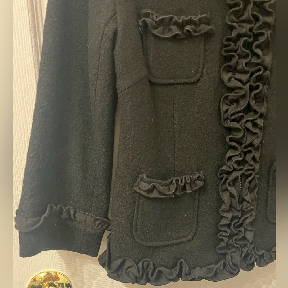 Mac & Jac Black Ruffled Women's Jacket - Picture 4 of 11